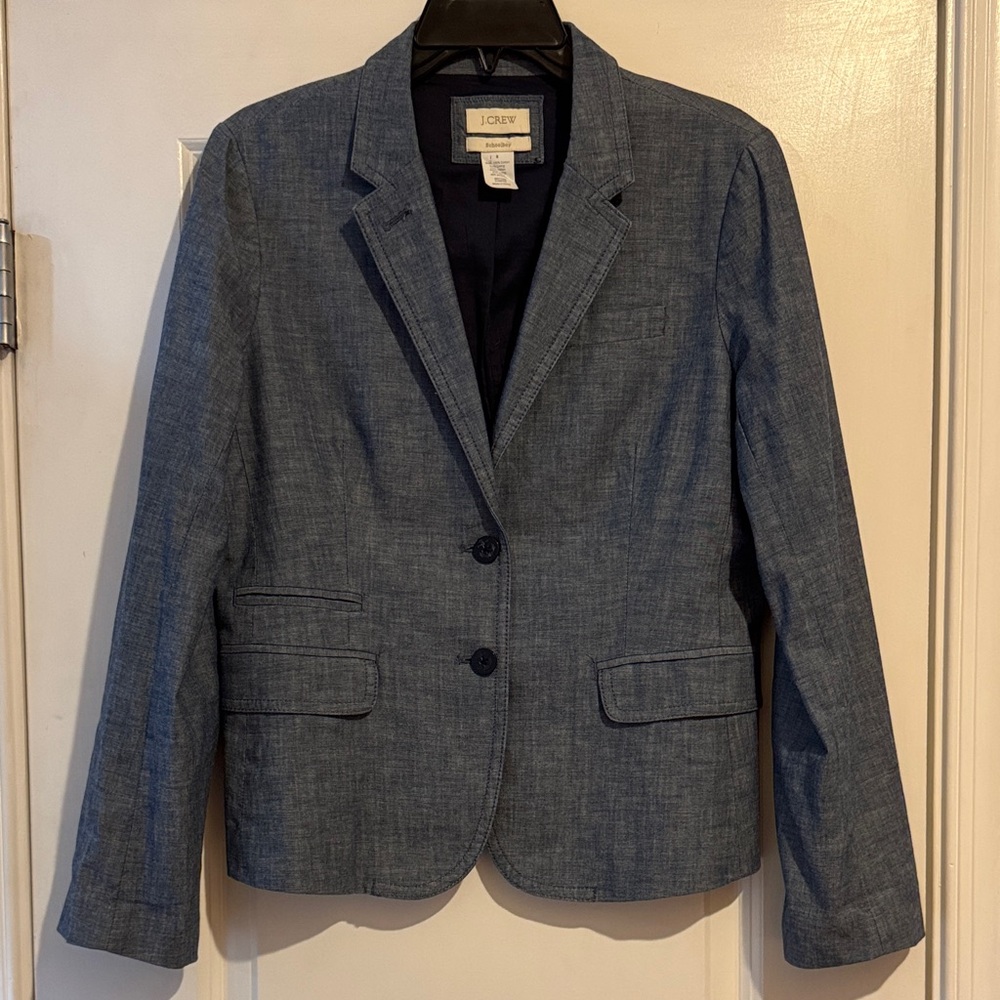 J. Crew Schoolboy Blazer | Chambray-Style Heathered Blue Blazer